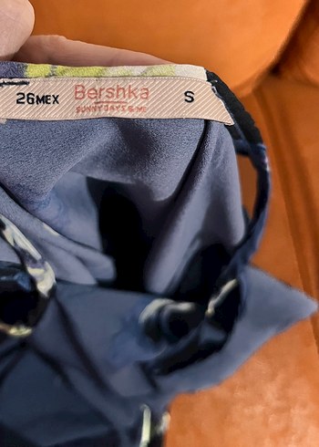 BERSHKA Mavi V Yakalı Uzun Bohem Elbise - Görsel 2