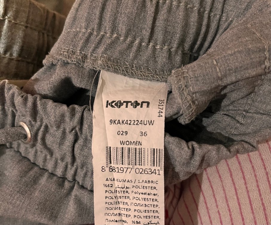 Gri Kadın KOTON  Rahat Kesim Pantolon - Görsel 5