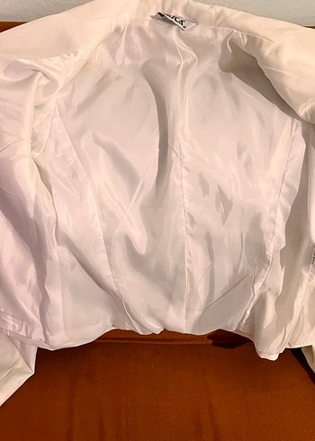 Düğmeli Beyaz Kadın Blazer Ceket - Görsel 2