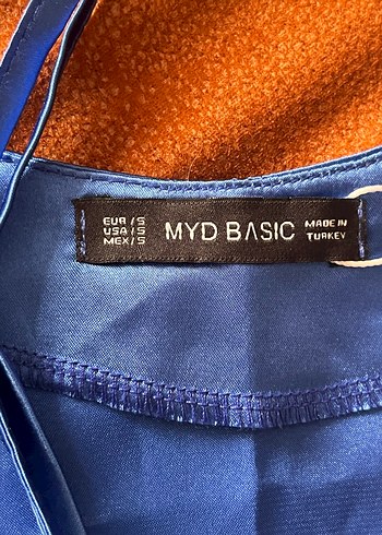 Mavi Halter Yaka Bağlamalı Midi Bluz - Görsel 3