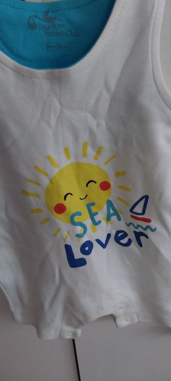 Mavi Baskılı Bebek Atlet Body - Görsel 3