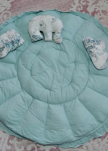 Turkuaz Bebek Uyku Minderi ve Yastıkları - Görsel 7