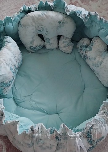 Turkuaz Bebek Uyku Minderi ve Yastıkları - Görsel 2