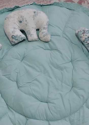 Turkuaz Bebek Uyku Minderi ve Yastıkları - Görsel 6