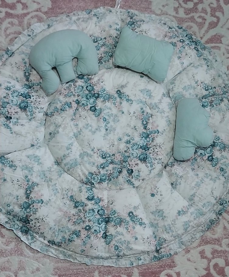 Turkuaz Bebek Uyku Minderi ve Yastıkları - Görsel 4
