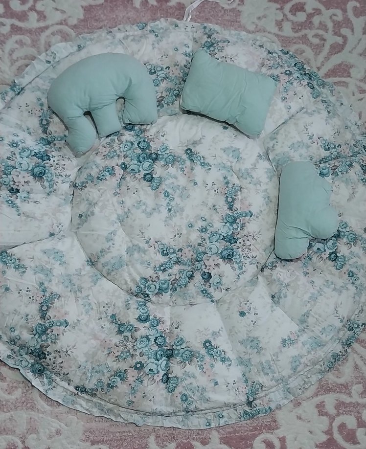 Turkuaz Bebek Uyku Minderi ve Yastıkları - Görsel 3