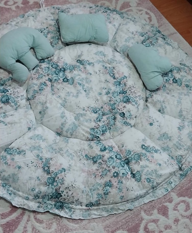 Turkuaz Bebek Uyku Minderi ve Yastıkları - Görsel 5