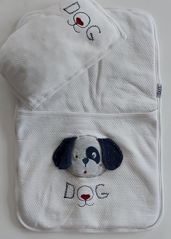 Nakışlı Beyaz Gri Çocuk Uyku Seti - Görsel 2