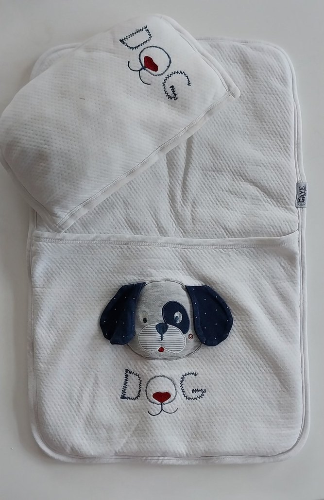 Nakışlı Beyaz Gri Çocuk Uyku Seti - Görsel 2