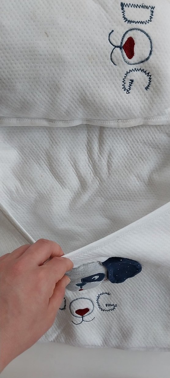 Nakışlı Beyaz Gri Çocuk Uyku Seti - Görsel 3