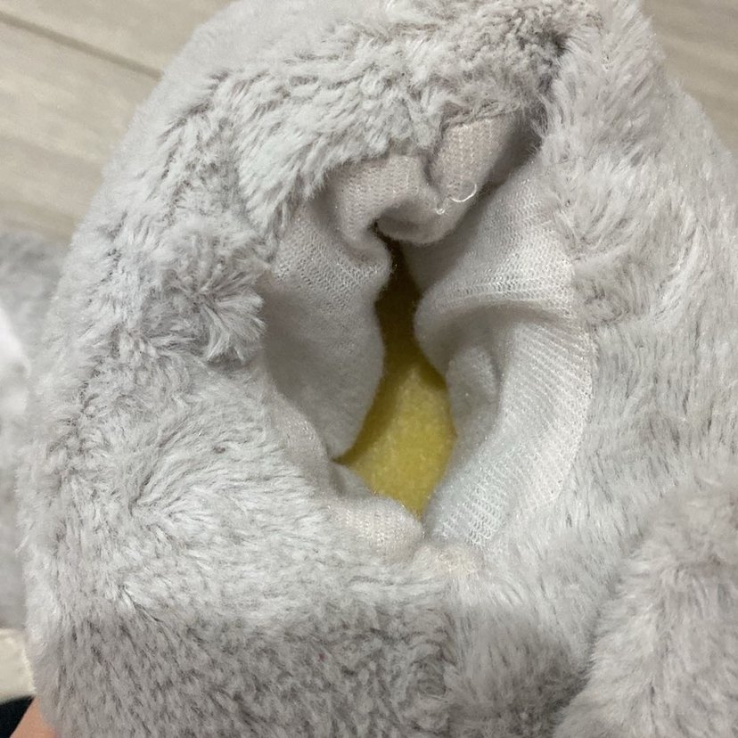 Gri  Çocuk Peluş Ev Terliği - Görsel 3