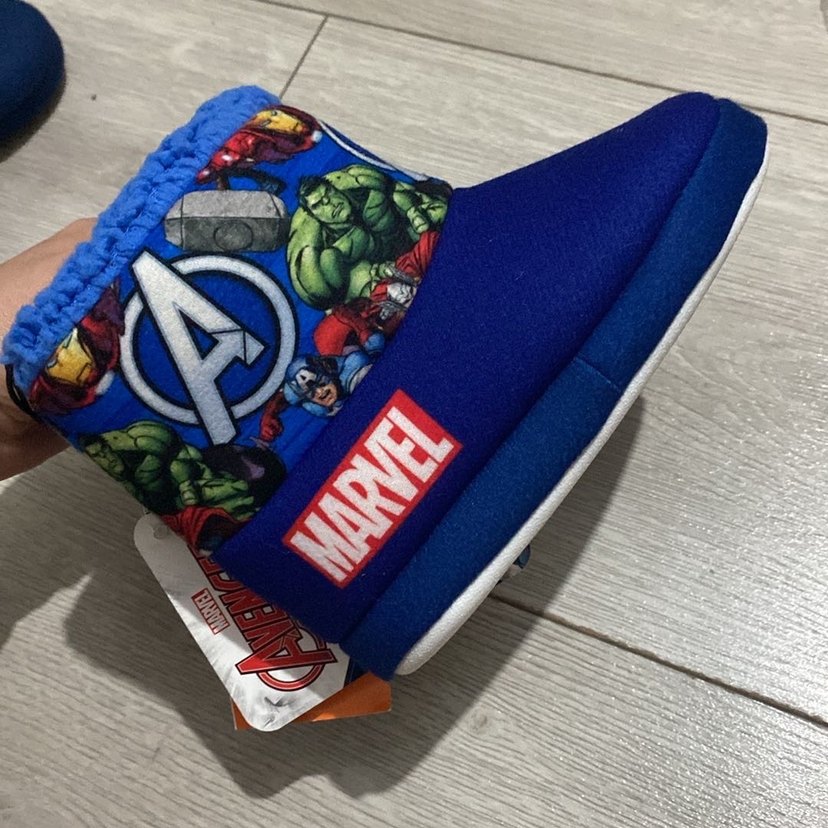 Çocuk Mavi Avengers Sıcak Terlik Velcro - Görsel 2