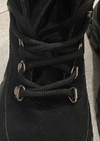 Siyah Süet Platform Topuklu Goth Bot - Görsel 2