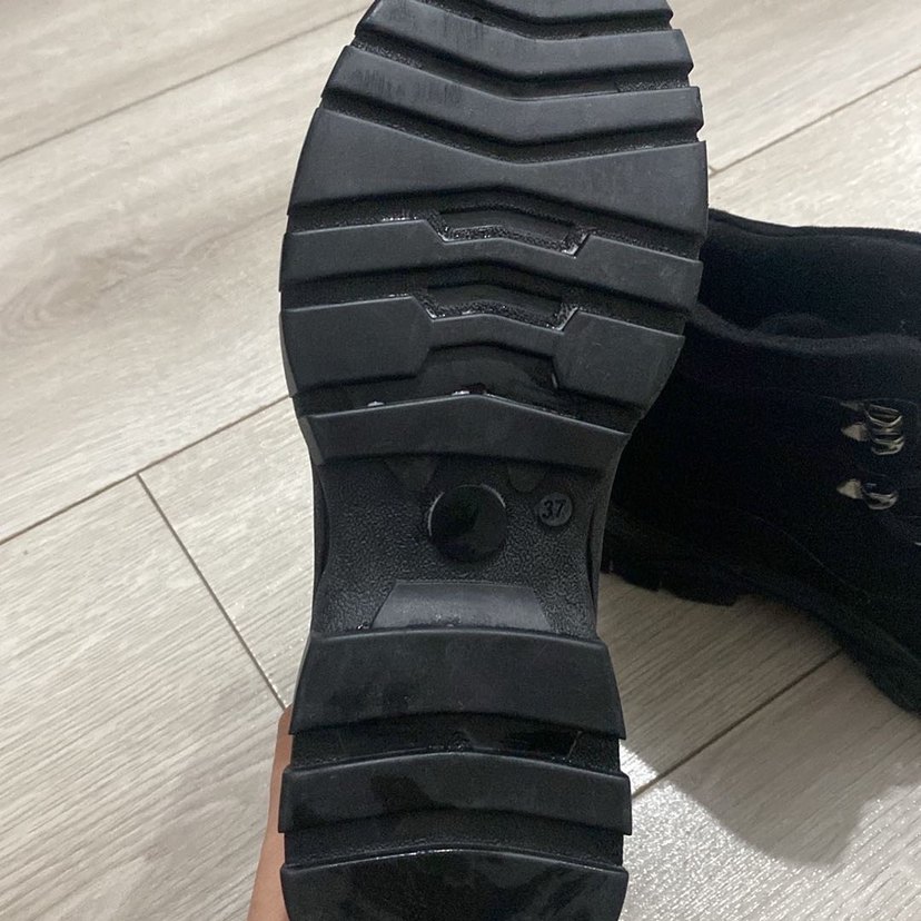 Siyah Süet Platform Topuklu Goth Bot - Görsel 5