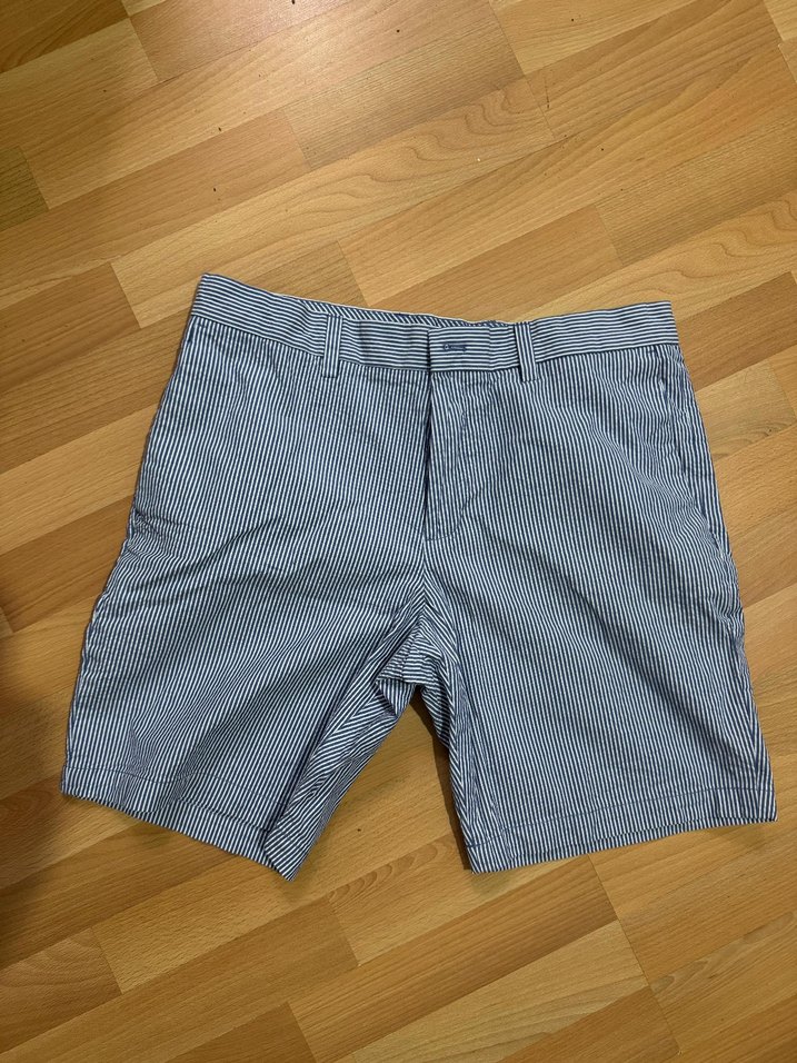 Mavi Çizgili Regular Fit Bermuda Şort - Görsel 2