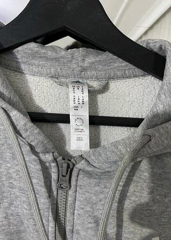 Gri Adidas Kapüşonlu Fermuarlı Kadın Ceket - Görsel 2