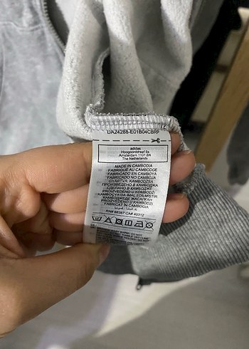 Gri Adidas Kapüşonlu Fermuarlı Kadın Ceket - Görsel 4