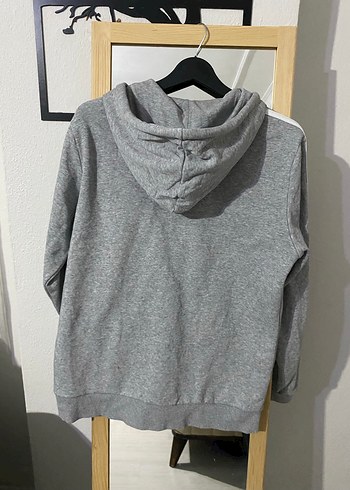 Gri Adidas Kapüşonlu Fermuarlı Ceket - Görsel 3