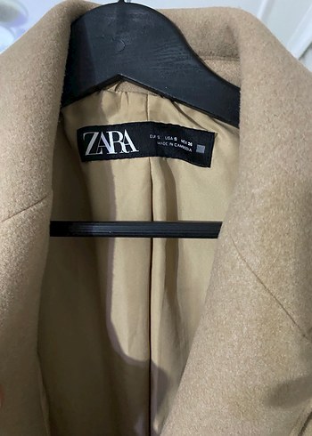 Camel Rengi Düğmeli Zara Kaban - Görsel 4