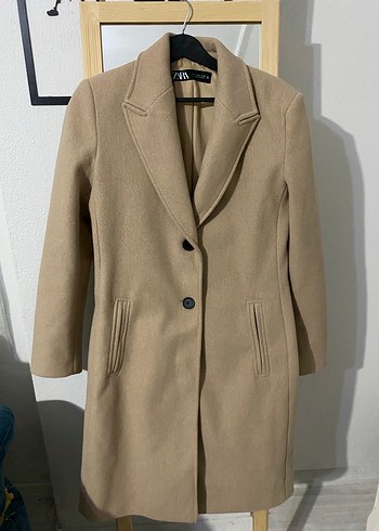 Camel Rengi Düğmeli Zara Kaban - Görsel 2