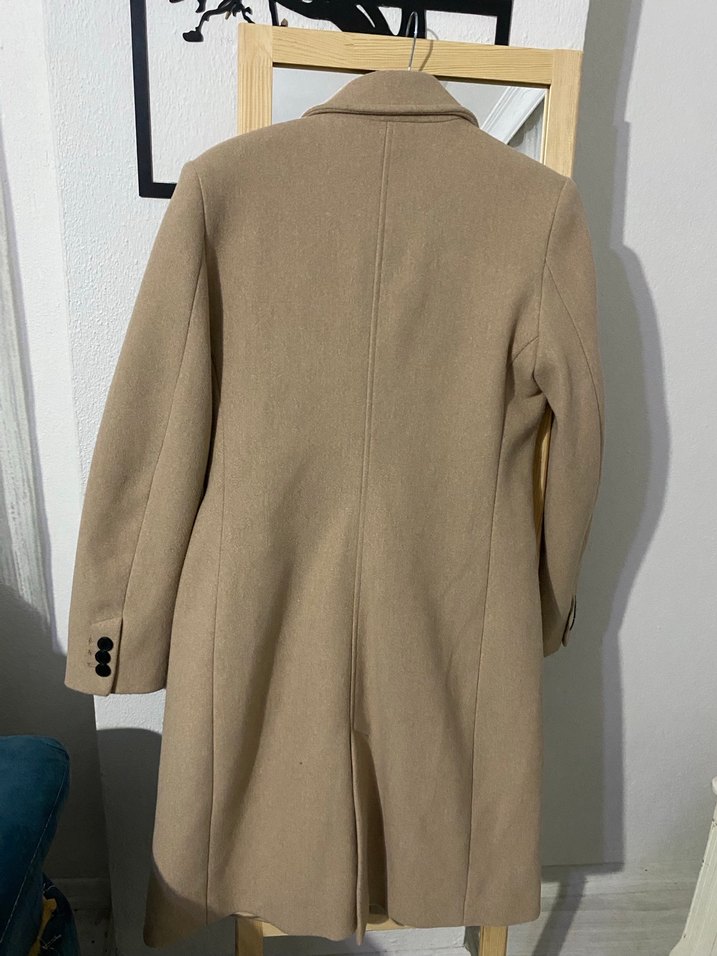Camel Rengi Düğmeli Zara Kaban - Görsel 5