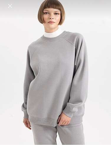 Defacto defacto oversize bisiklet yaka sweatshirt