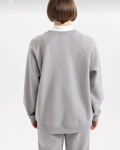 xl Beden gri Renk defacto oversize bisiklet yaka sweatshirt