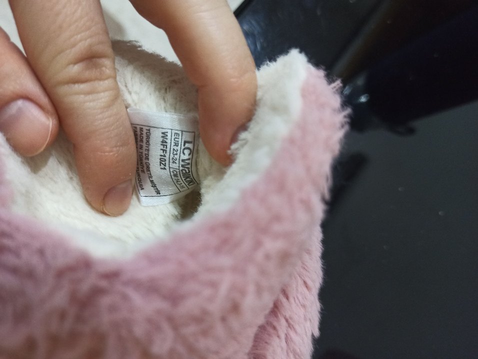 Kızlar için Pembe Sıcak Ev Terliği Panduf - Görsel 3