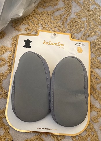 Erkek Bebek Gri Örgü Sıcak Ev Terliği - Görsel 4