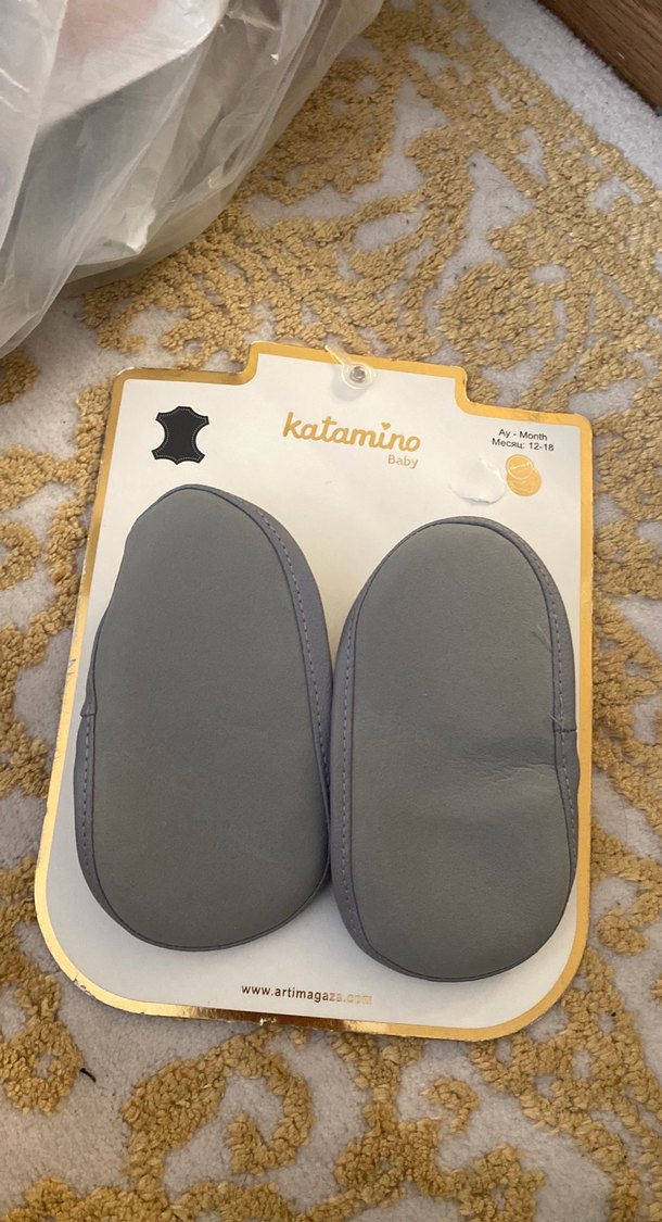 Erkek Bebek Gri Örgü Sıcak Ev Terliği - Görsel 4