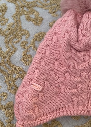 Kitti Pembe Örgü Çocuk Bere - Görsel 4