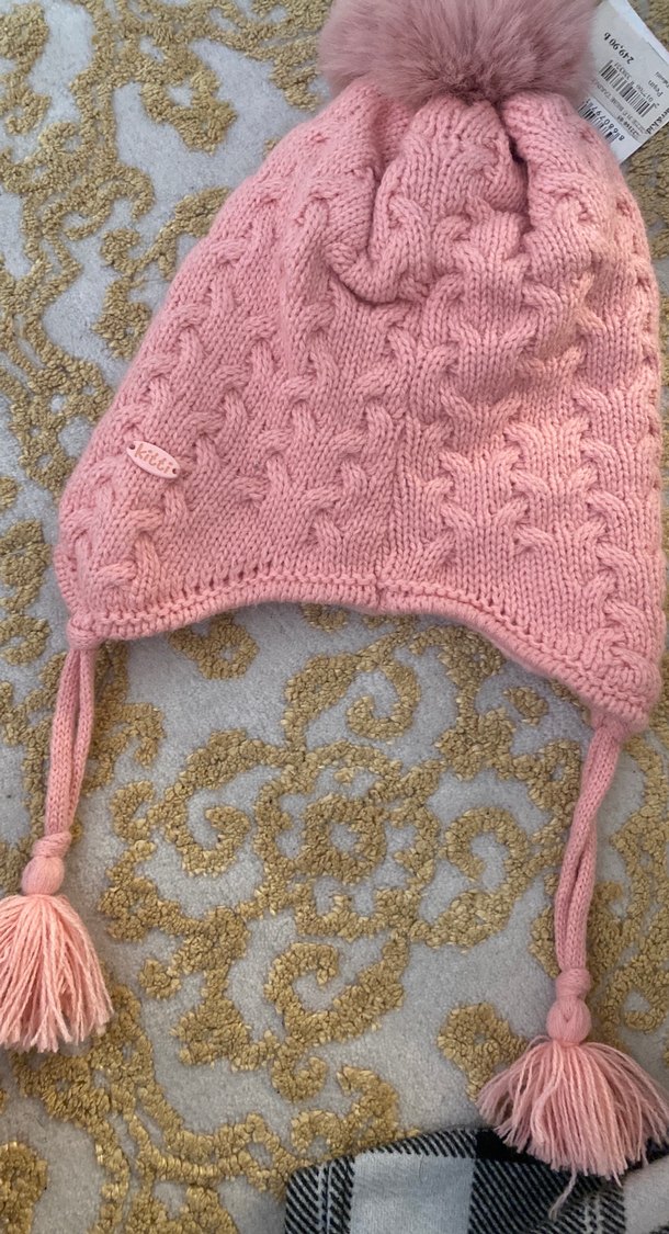 Kitti Pembe Örgü Çocuk Bere - Görsel 5