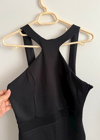 Siyah Bel Detaylı Midi Strappy Elbise - Görsel 3