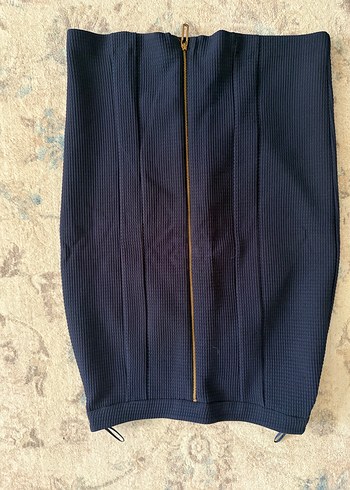 Kadın Lacivert Midi Kumaş kalem etek - Görsel 3