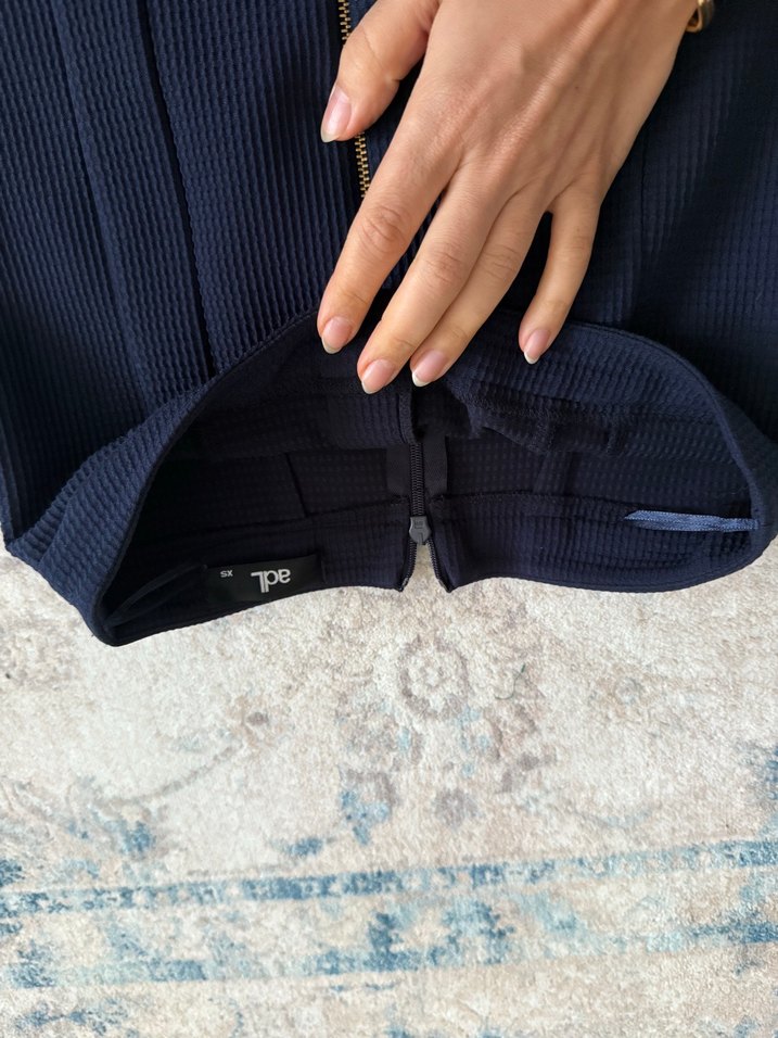 Kadın Lacivert Midi Kumaş kalem etek - Görsel 2