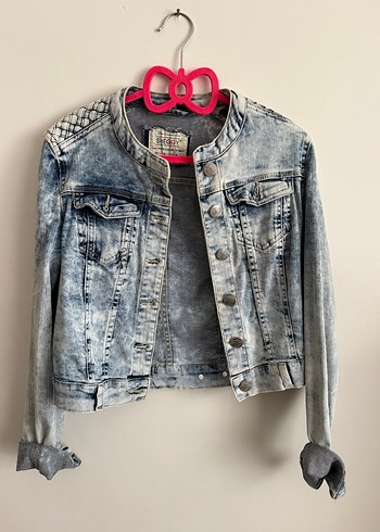 Düğmeli Kadın Denim Ceket - Görsel 2