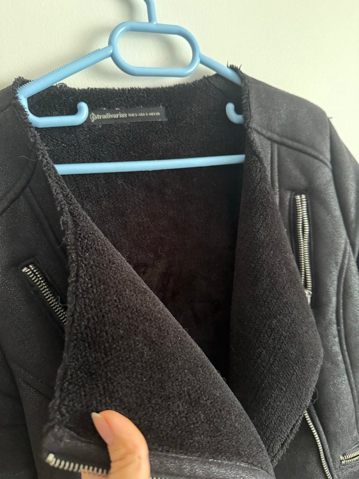 Siyah Deri Biker Ceket - Görsel 3