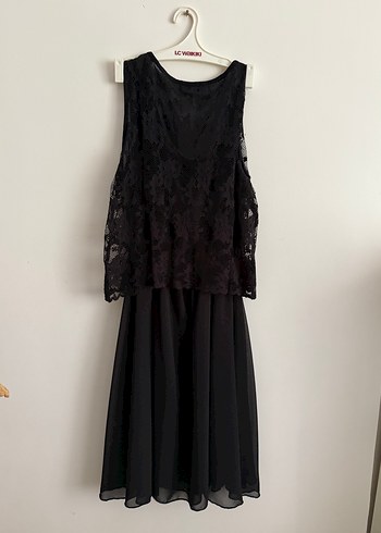 Siyah Drape Detaylı Uzun Kadın Gece Elbisesi - Görsel 2