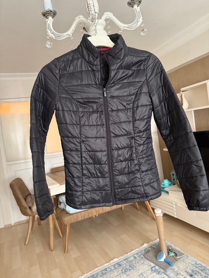 Fermuarlı Siyah Kadın Günlük Mont - Görsel 2