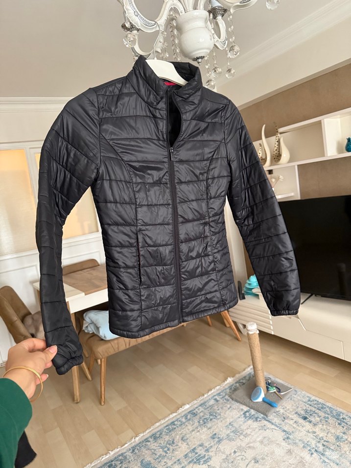 Fermuarlı Siyah Kadın Günlük Mont - Görsel 3