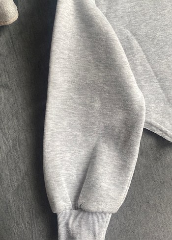 Gri Kadın Oversize Sweatshirt - Görsel 4