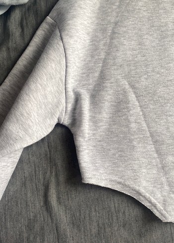 Gri Kadın Oversize Sweatshirt - Görsel 2