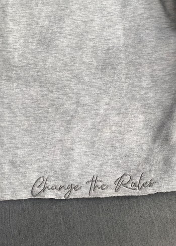 Gri Kadın Oversize Sweatshirt - Görsel 3