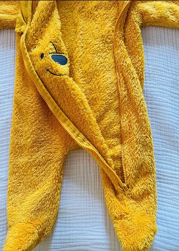Sarı Nakışlı Erkek Bebek Polar Tulumu - Görsel 2