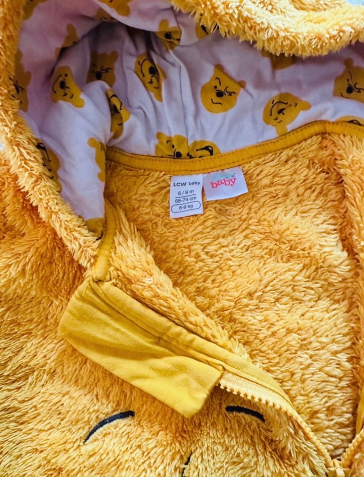 Sarı Nakışlı Erkek Bebek Polar Tulumu - Görsel 3