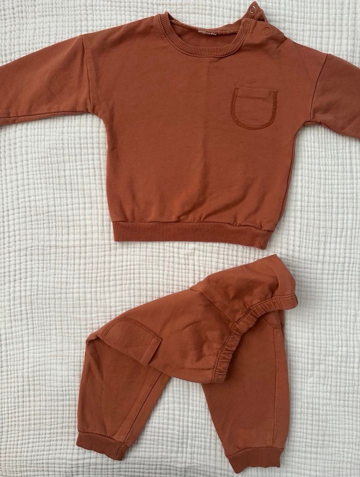 Kahverengi Erkek Bebek Uzun Kollu Takım - Görsel 2