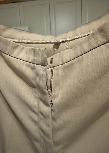 Bej Kadın Ofis Kumaş Pantolon - Görsel 3