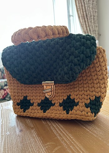 Bohem Tarz Örgü Kadın Çanta - Görsel 2