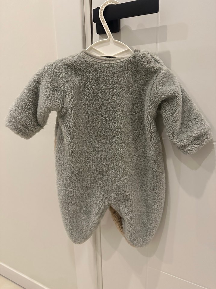 Kahverengi Peluş Ayıcıklı Bebek Tulum - Görsel 2