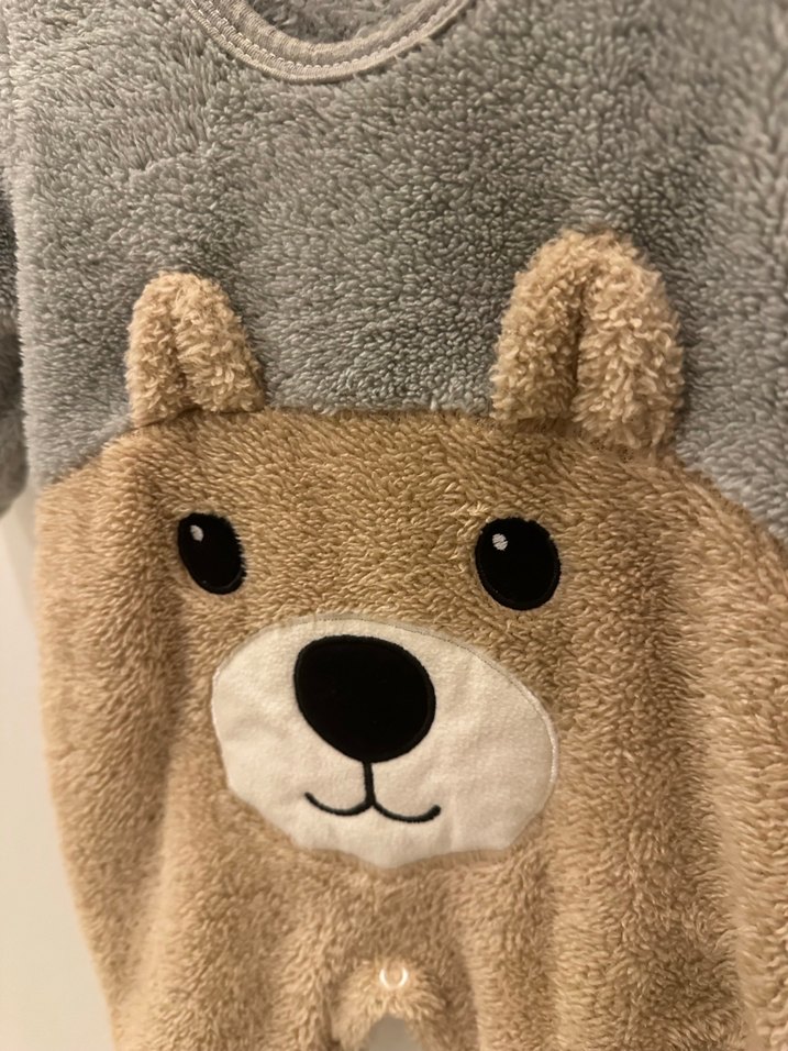 Kahverengi Peluş Ayıcıklı Bebek Tulum - Görsel 4